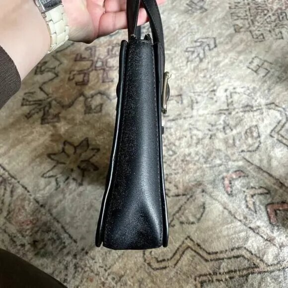 Kate Spade Connie Small Triple Gusset Satchel Top Handle Bag Black Leather EUC - Picture 4 of 14